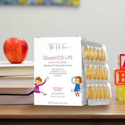 WHC QuattrO3+PS 小精靈 提升兒童專注力配方魚油