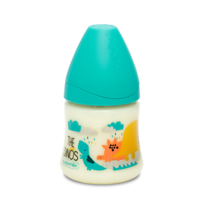 SUAVINEX 奶瓶150ML+乳膠圓咀(轉速)-恐龍家族(綠)